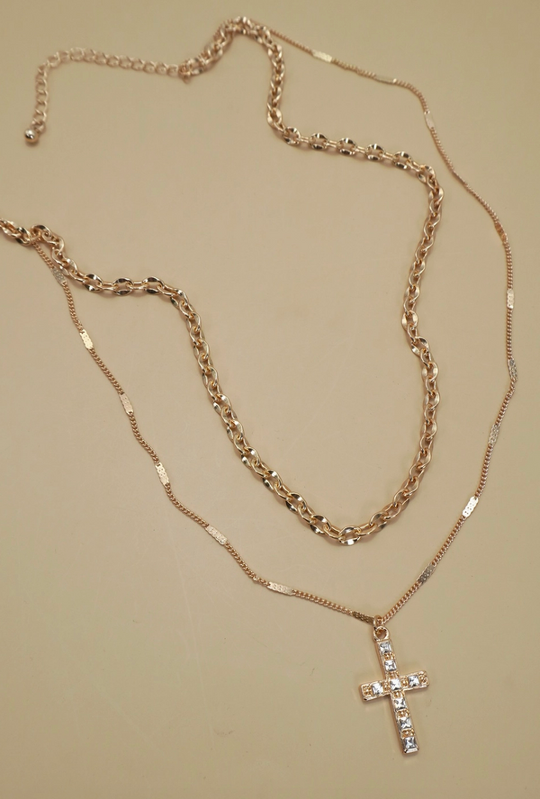 Chain Link Cross Necklace-r3velthreads-R3vel Threads, Women's Fashion Boutique, Located in Hudsonville, Michigan