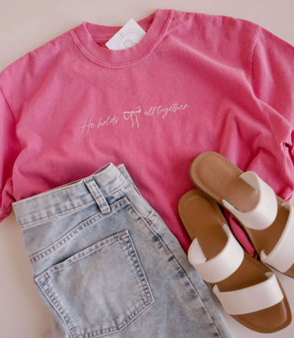 He Holds All Together Tee-Dear Heart-R3vel Threads, Women's Fashion Boutique, Located in Hudsonville, Michigan