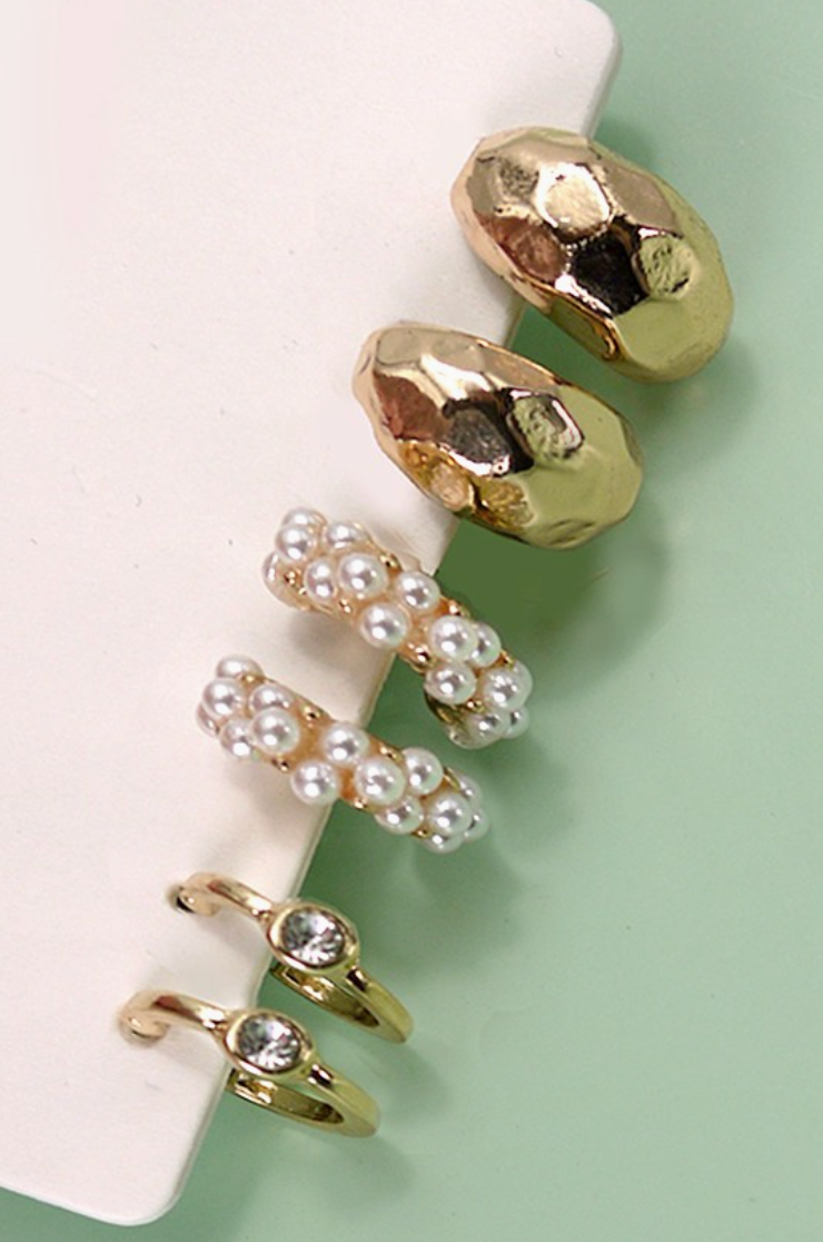 Diamond huggie hoop trio-r3velthreads-R3vel Threads, Women's Fashion Boutique, Located in Hudsonville, Michigan