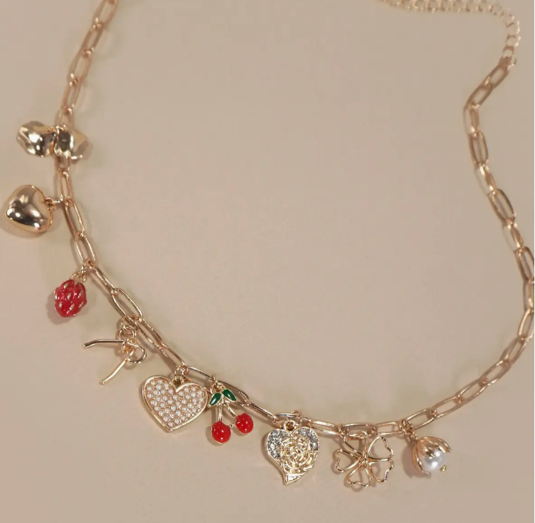 Cherry Charm Necklace-r3velthreads-R3vel Threads, Women's Fashion Boutique, Located in Hudsonville, Michigan