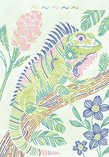 FlowArt -Trace By Line Tropical Paradise