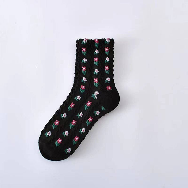 FLORAL MID CALF LENGTH SOCKS | 40S02063-JOSSLYN by wall to wall-R3vel Threads, Women's Fashion Boutique, Located in Hudsonville, Michigan