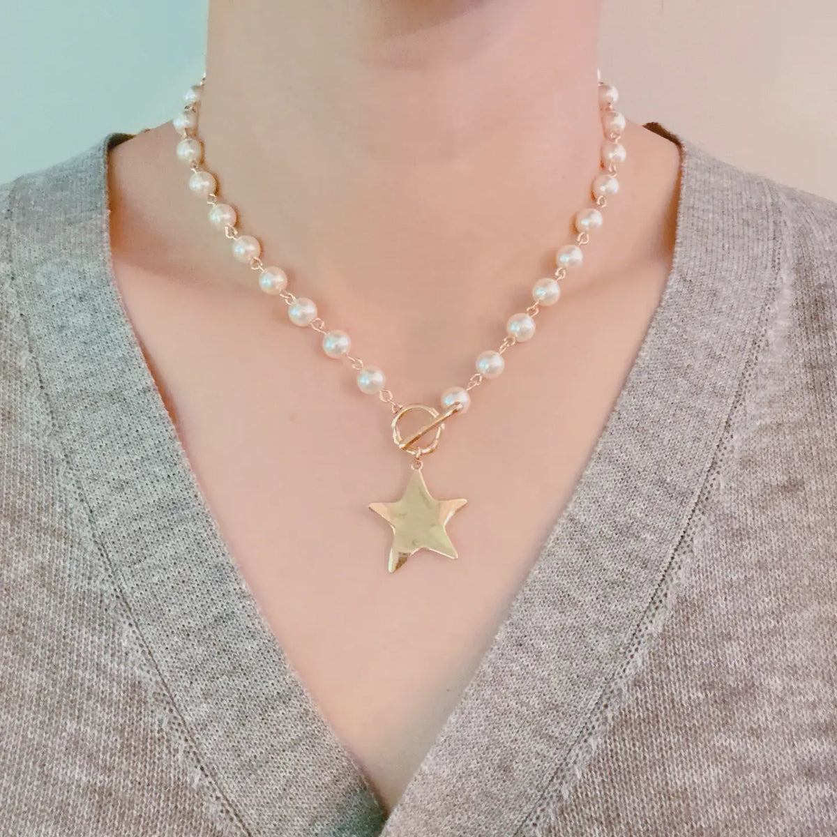 Star Pearl Necklace-ellison & young-R3vel Threads, Women's Fashion Boutique, Located in Hudsonville, Michigan