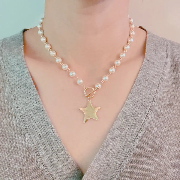 Star Pearl Necklace-ellison & young-R3vel Threads, Women's Fashion Boutique, Located in Hudsonville, Michigan