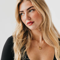 Mini Open Oval Pendant Necklace - WATERPROOF-Pretty Simple-R3vel Threads, Women's Fashion Boutique, Located in Hudsonville, Michigan