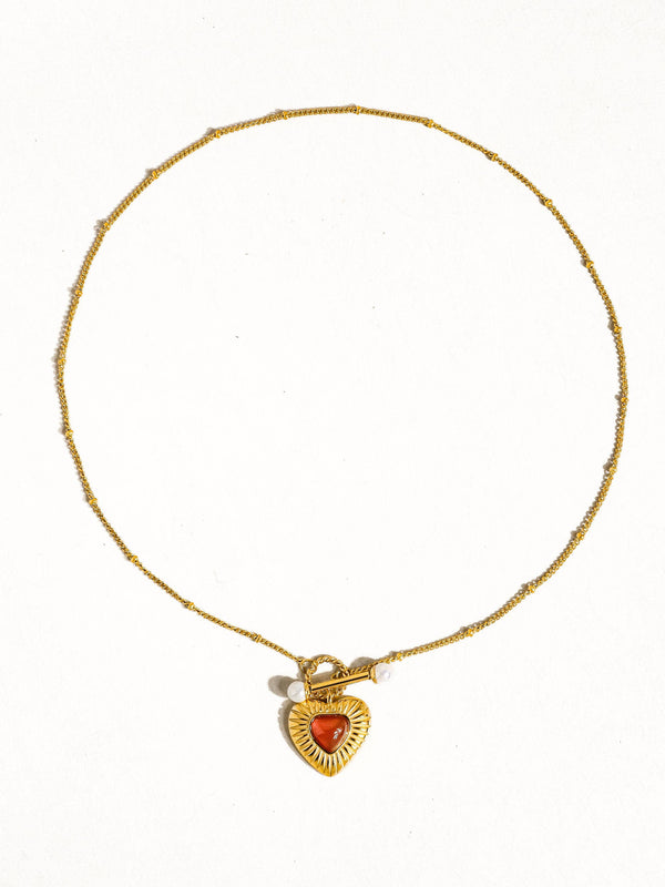 Havana 18K Non-Tarnish Vintage Heart Chain Necklace-Flânerie by MAIQ-R3vel Threads, Women's Fashion Boutique, Located in Hudsonville, Michigan