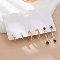 Gold-Tone Mixed Crystals & Black Gems Earring Set-JOSSLYN by wall to wall-R3vel Threads, Women's Fashion Boutique, Located in Hudsonville, Michigan