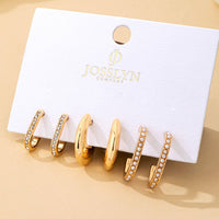 Rhinestone Pearl Huggie Hoop Trio Earrings | 80E62207-JOSSLYN by wall to wall-R3vel Threads, Women's Fashion Boutique, Located in Hudsonville, Michigan