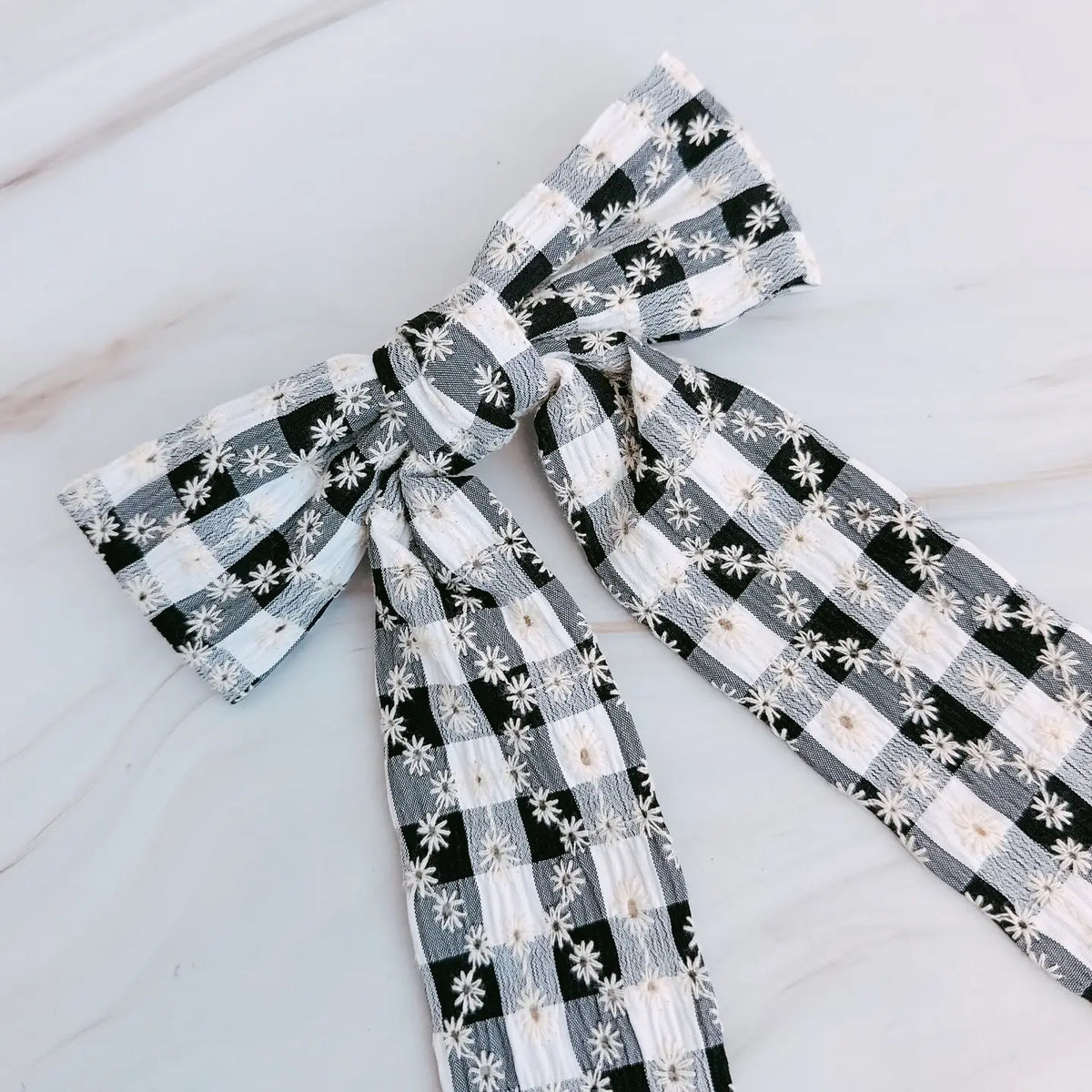 Daisy Gingham Bow Clip-ellison & young-R3vel Threads, Women's Fashion Boutique, Located in Hudsonville, Michigan