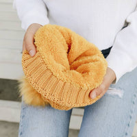 Chunky Knit Pom Beanie with Faux Sherpa Lining-Leto Accessories-R3vel Threads, Women's Fashion Boutique, Located in Hudsonville, Michigan