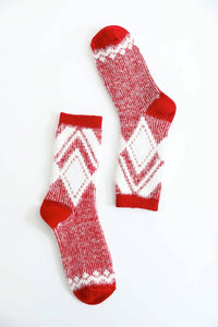 Faux Mohair Diamond Pattern Socks - Fall & Winter 2025-Leto Accessories-R3vel Threads, Women's Fashion Boutique, Located in Hudsonville, Michigan