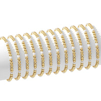 4mm Bead & Pearl Stretch Bracelet-Splendid Iris-R3vel Threads, Women's Fashion Boutique, Located in Hudsonville, Michigan