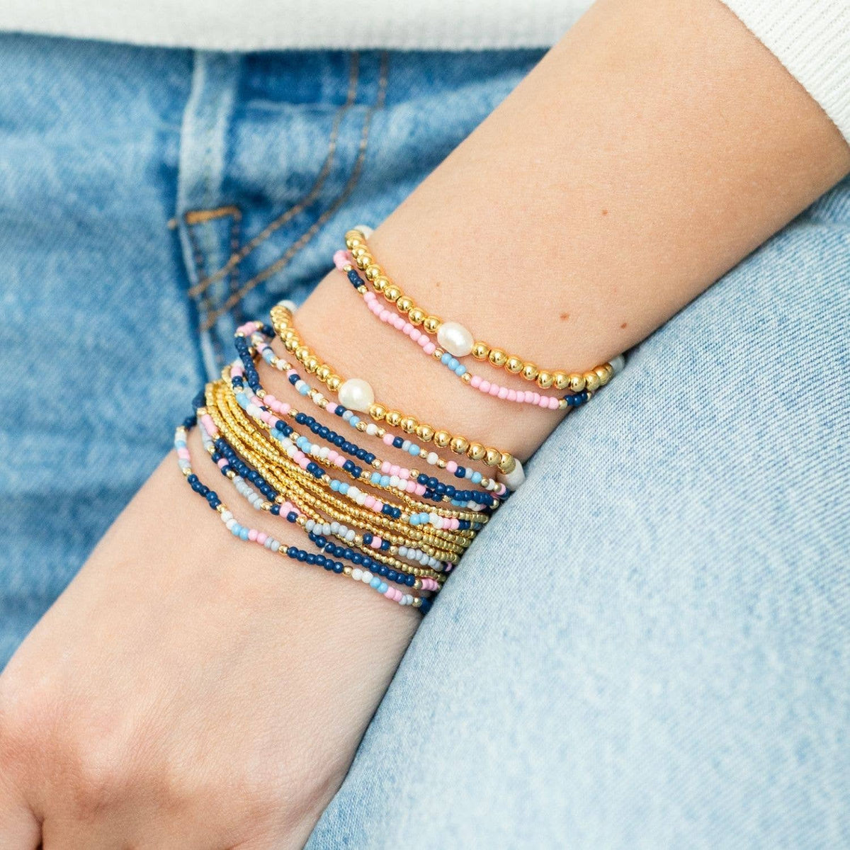 Med Pearl Bracelet-Splendid Iris-R3vel Threads, Women's Fashion Boutique, Located in Hudsonville, Michigan