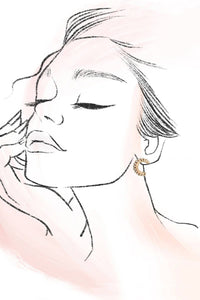 BOW PEARL STUDDED GOLD HOOP TRIO EARRINGS