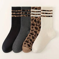 Leopard half crew Socks-JOSSLYN by wall to wall-R3vel Threads, Women's Fashion Boutique, Located in Hudsonville, Michigan