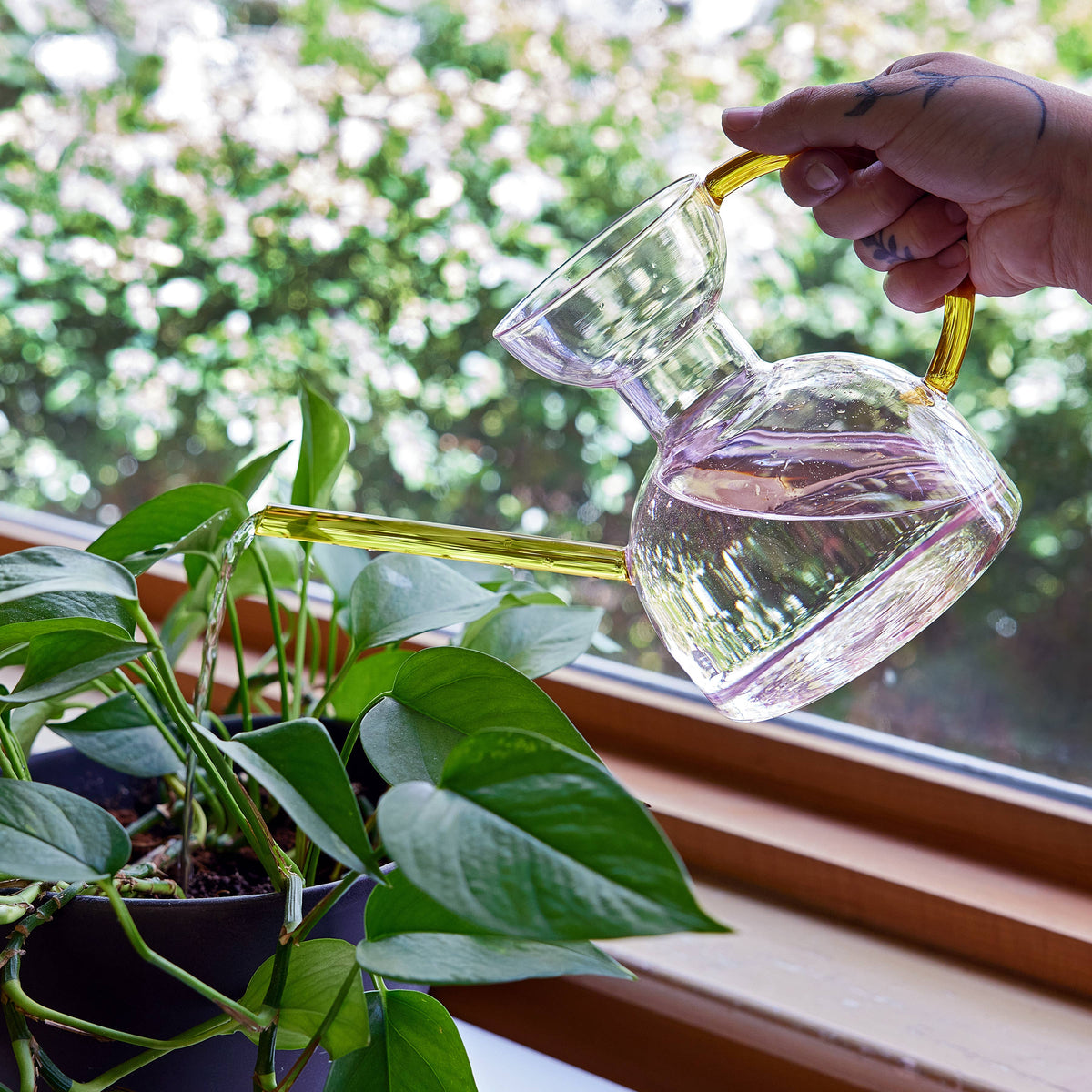 Glass Watering Can (32 fl.oz.)-Modern Sprout-R3vel Threads, Women's Fashion Boutique, Located in Hudsonville, Michigan