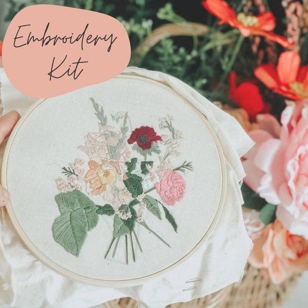 Advanced Embroidery Kit | Dreamy Bouquet-Sunday Mornings Shop LLC-R3vel Threads, Women's Fashion Boutique, Located in Hudsonville, Michigan