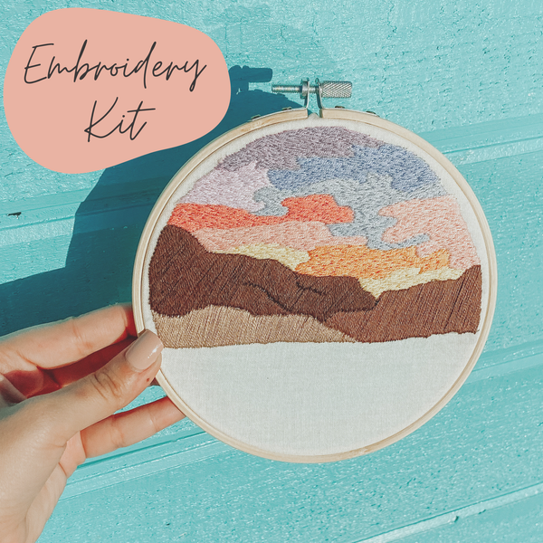 Beginner Embroidery Kit | Desert Sunset-Sunday Mornings Shop LLC-R3vel Threads, Women's Fashion Boutique, Located in Hudsonville, Michigan